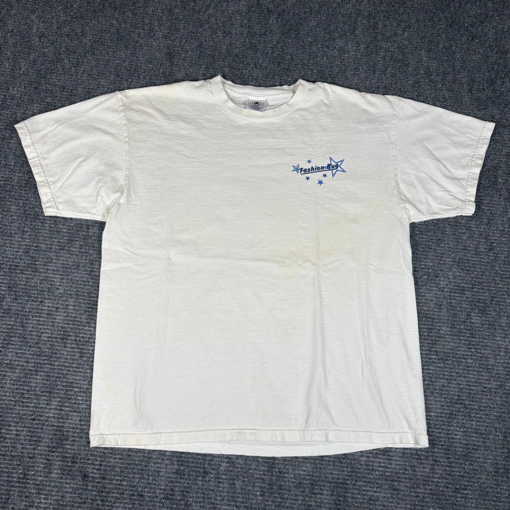 Vintage Fashion Bug T Shirt Mens XL White Short Sleeve Graphic Tee